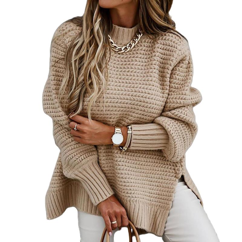 Women Elegant Solid Ribbed Knit Sweater Fashion O Neck Lantern Long Sleeve Pullover Tops Ladies Winter Casual Loose Slit, Black
Women Elegant Solid Ribbed Knit Sweater Fashion O Neck Lantern Long Sleeve Pullover Tops Ladies Winter Casual Loose Slit, Black