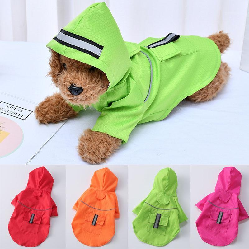 

XL Creativity Pets Clothes Hooded Raincoats Reflective Strip Dogs Rain Coats Waterproof Outdoor Breathable Net Yarn Jackets1, Blue