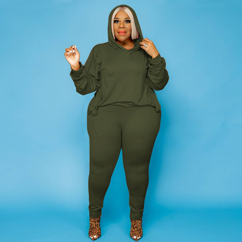 Plus size 3X 4X 5XL women bigger size sweatsuits fall winter clothing tracksuits pullover hoodie+pants two piece set casual sportswear 4239