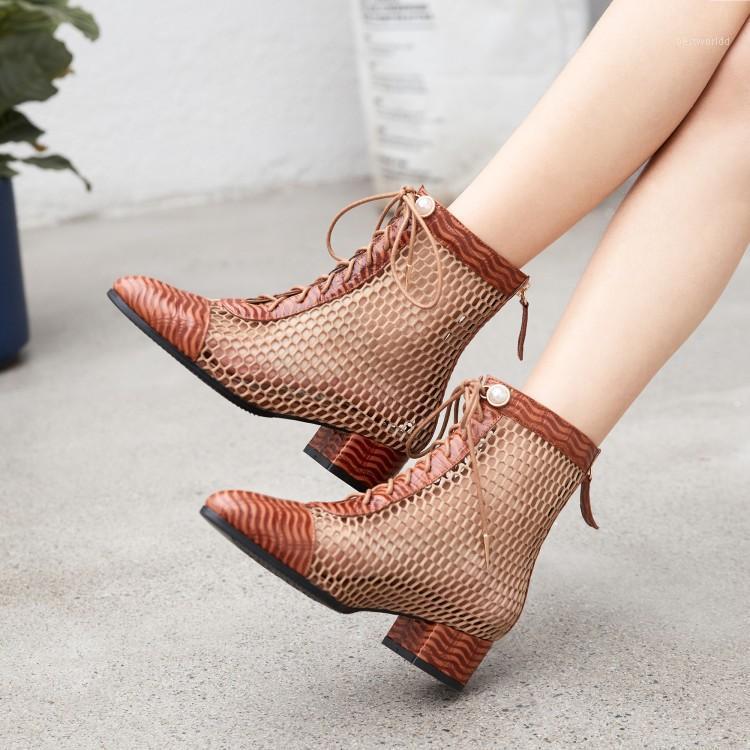 Fashion Womens Ankle Boots Mesh Shoes Sexy High Heels Lady Platform Pumps Lace Up Shoes Female summer Cool boots Size 33-431, Black
Fashion Womens Ankle Boots Mesh Shoes Sexy High Heels Lady Platform Pumps Lace Up Shoes Female summer Cool boots Size 33-431, Black