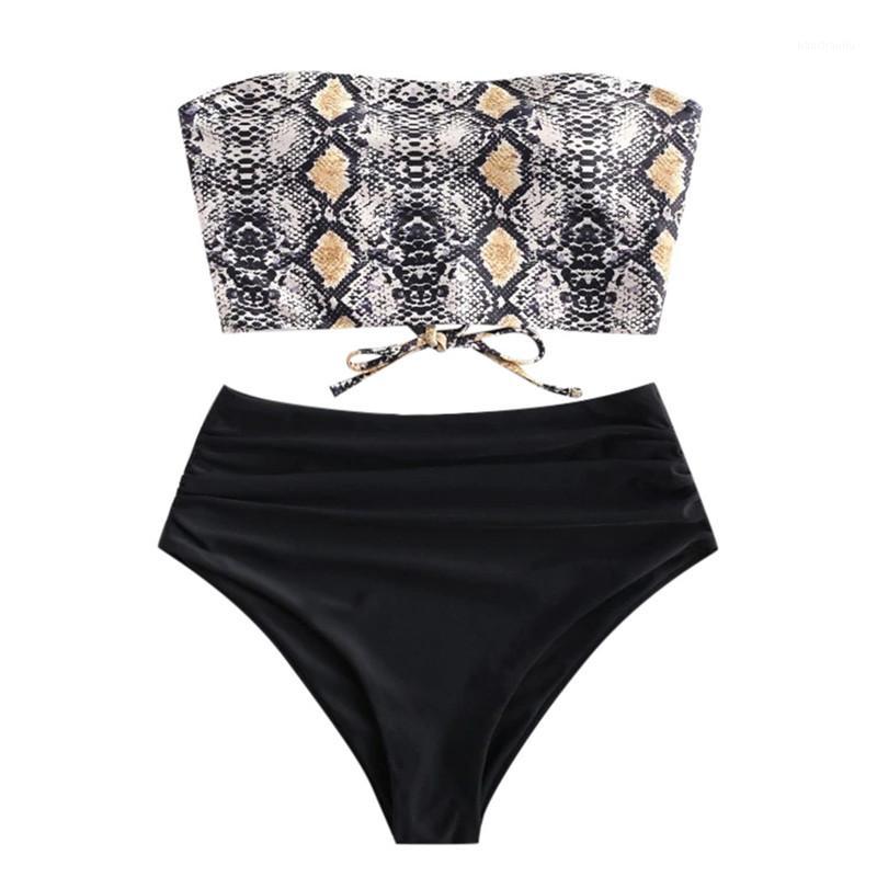 Lady Two Piece Bikini Set Crisscross Bandage Off Shoulder Swimwear Sexy Women Snakeskin Print Strapless High Waist Swimsuit1
Lady Two Piece Bikini Set Crisscross Bandage Off Shoulder Swimwear Sexy Women Snakeskin Print Strapless High Waist Swimsuit1