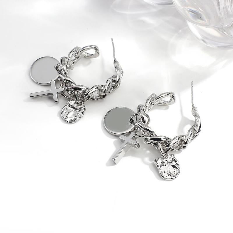 AENSOA Unique Silver Color Round Cross Lock Pendant Hoop Earrings for Women Small Circle Hoop Earrings Huggies 2020 New Bijoux
AENSOA Unique Silver Color Round Cross Lock Pendant Hoop Earrings for Women Small Circle Hoop Earrings Huggies 2020 New Bijoux