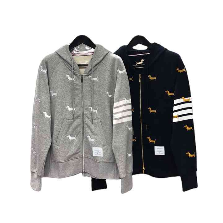 Tb Thom Puppies Designs Embroidery 4-bar Zip-up Classic Cotton Jersey Hoodie Sweatshirt Men Women Wholesale, Navy
Tb Thom Puppies Designs Embroidery 4-bar Zip-up Classic Cotton Jersey Hoodie Sweatshirt Men Women Wholesale, Navy