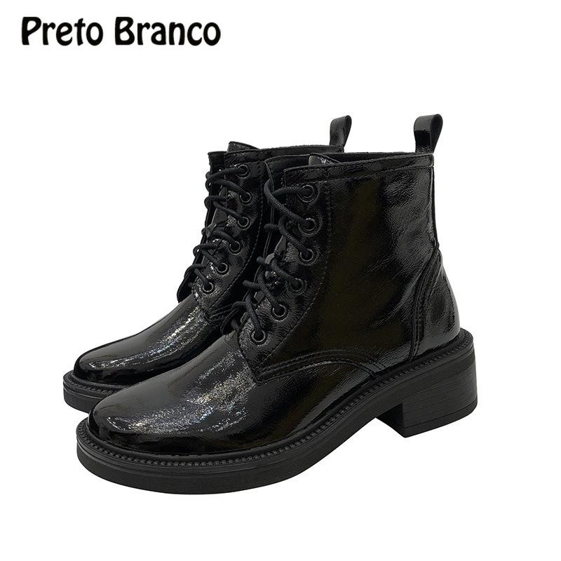 PRETO BRANCO Boots New Wild British Side Zipper Lace Round Patent Leather Boots Semi-High Heeled -258-1, Black
PRETO BRANCO Boots New Wild British Side Zipper Lace Round Patent Leather Boots Semi-High Heeled -258-1, Black