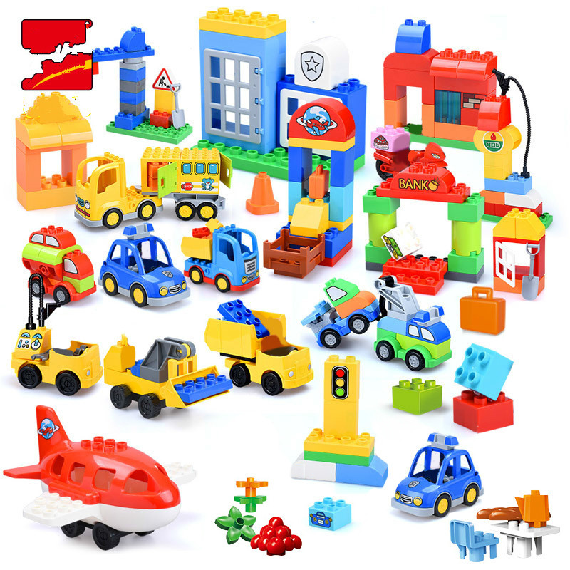 Classic Princess Big Size Compatible Duploed Building Block Family House Construction Building Blocks DIY Brick Toy For Children Y1130