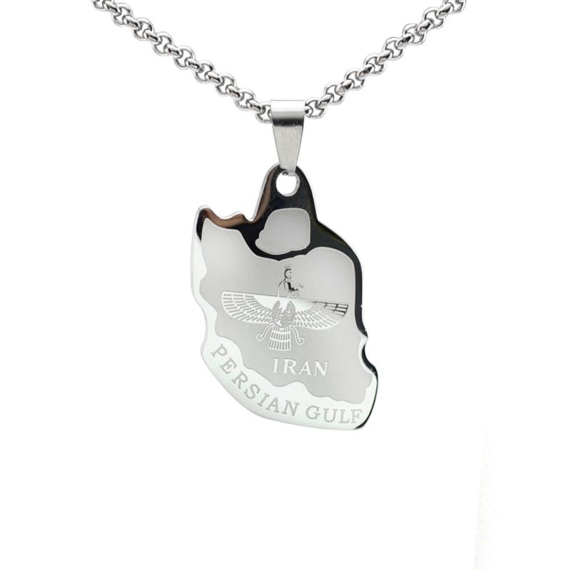 Silver Color Stainless Steel Zoroastrian Farvahar Map Persian Gulf Pendant Necklace
Silver Color Stainless Steel Zoroastrian Farvahar Map Persian Gulf Pendant Necklace