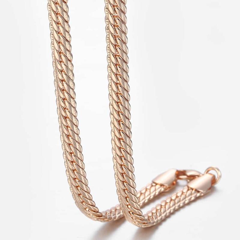 Fashion 3-5mm Necklace Hammered Close Curb Cuban Chain for Womens Mens 585 Rose Gold Necklace 50cm 60cm Fashion Jewelry CN03
Fashion 3-5mm Necklace Hammered Close Curb Cuban Chain for Womens Mens 585 Rose Gold Necklace 50cm 60cm Fashion Jewelry CN03