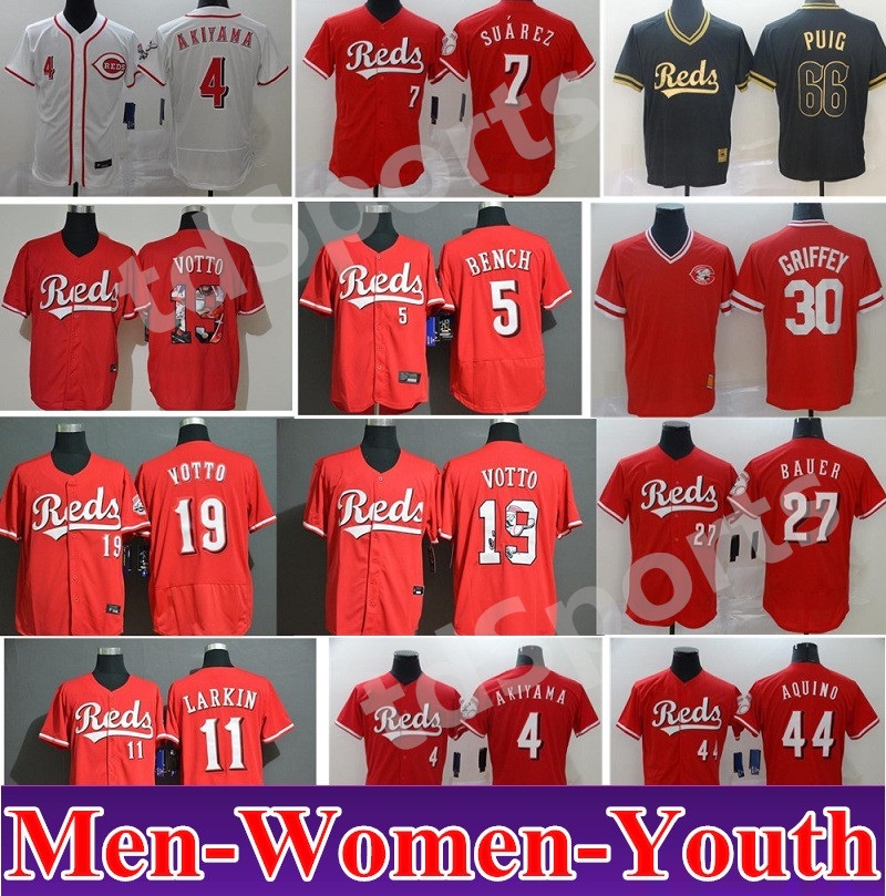 2020 Cincinnati Men Women kids 7 Eugenio Suarez Johnny Bench Barry Larkin Joey Votto Ken Griffey Jr Yasiel Puig Reds Baseball Jersey, As shown in illustration
2020 Cincinnati Men Women kids 7 Eugenio Suarez Johnny Bench Barry Larkin Joey Votto Ken Griffey Jr Yasiel Puig Reds Baseball Jersey, As shown in illustration