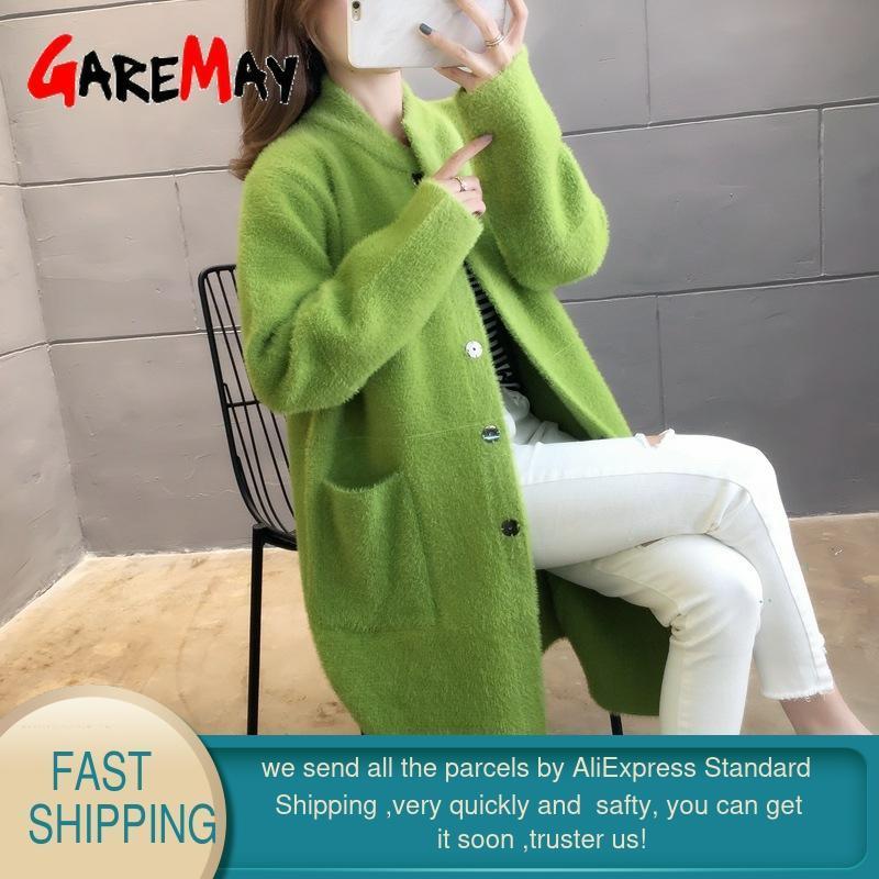Autumn and Winter Woolen Coat Female Mid-Long New Korean Temperament Women's Popular Outerwear Woolen Coat Women Sweater 201031