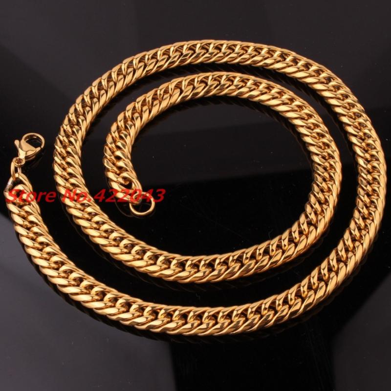 Gold Tone Heavy 7"-40" 9mm Curb Cuban Chain Necklace or Bracelet 316L Stainless Steel Fashion Men's Jewelry Gift
Gold Tone Heavy 7"-40" 9mm Curb Cuban Chain Necklace or Bracelet 316L Stainless Steel Fashion Men's Jewelry Gift