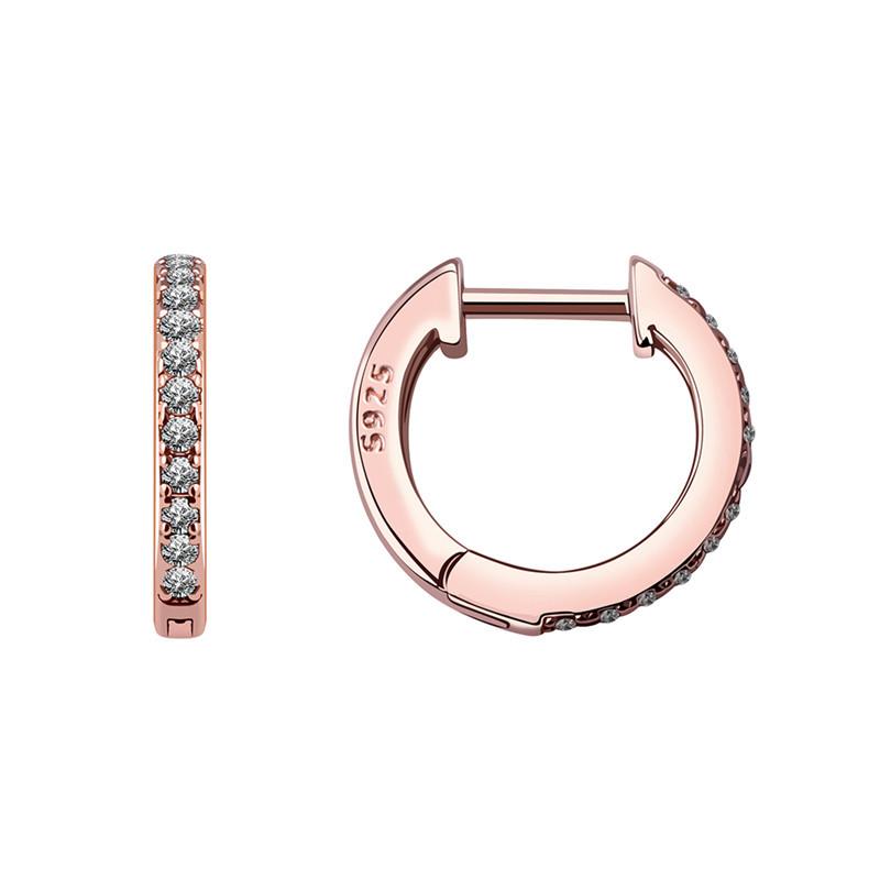 Micro inlaid zircon earrings simple geometric S925