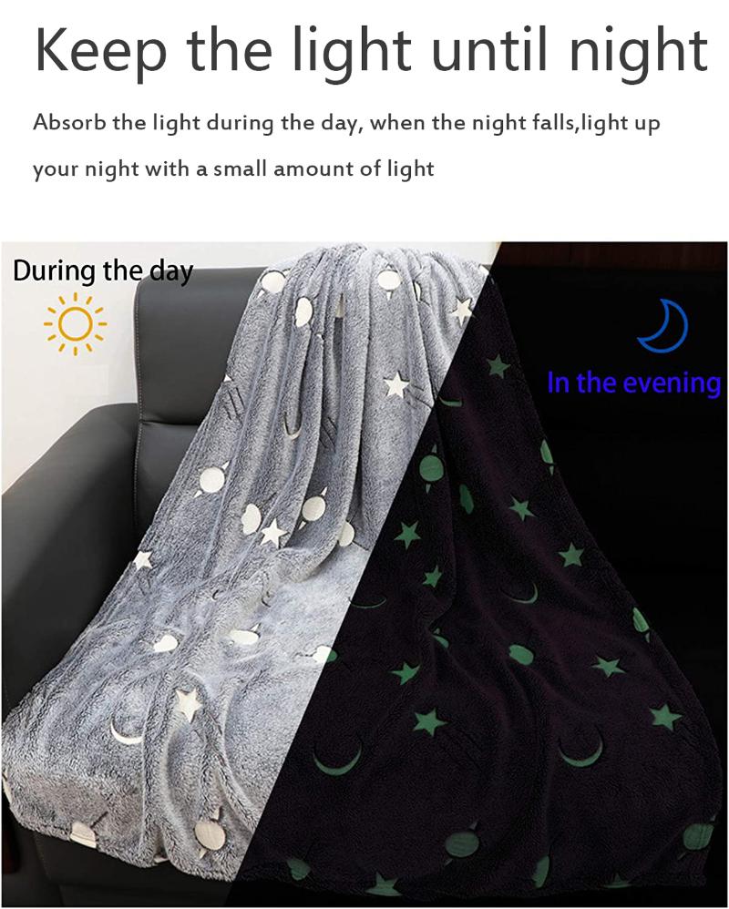 2020 New Soft Comfortable Fleece Blanket with Star Moon Pattern Glow in the Dark Throw Blanket for Kids Fits All Seasons
2020 New Soft Comfortable Fleece Blanket with Star Moon Pattern Glow in the Dark Throw Blanket for Kids Fits All Seasons