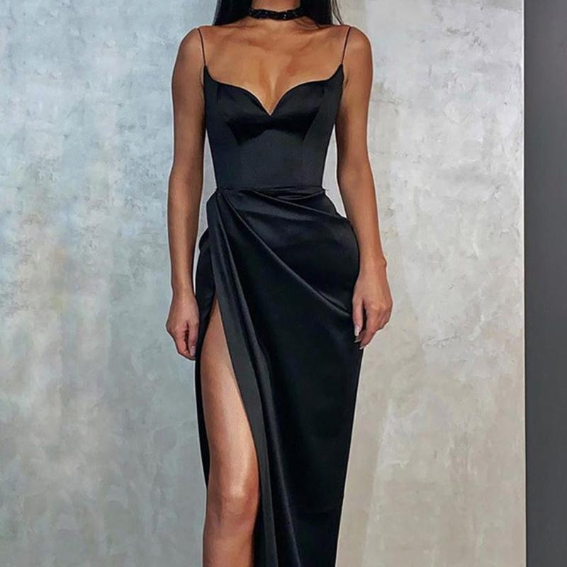 Fashion Women Fashion Solid Color V-neck Fork Opening Strap Sleeveless Slim Bodycon Split Evening Party Long Dress Vestidos#p3, As pic
Fashion Women Fashion Solid Color V-neck Fork Opening Strap Sleeveless Slim Bodycon Split Evening Party Long Dress Vestidos#p3, As pic