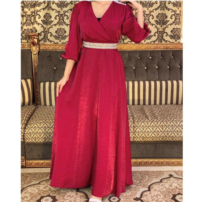 Dubai Muslim Women Long Dress Turkish Arab Jilbab Middle East Maxi Robe Gown Diamonds Belt Party Evening Velvet Puff 3/4 Sleeve
Dubai Muslim Women Long Dress Turkish Arab Jilbab Middle East Maxi Robe Gown Diamonds Belt Party Evening Velvet Puff 3/4 Sleeve