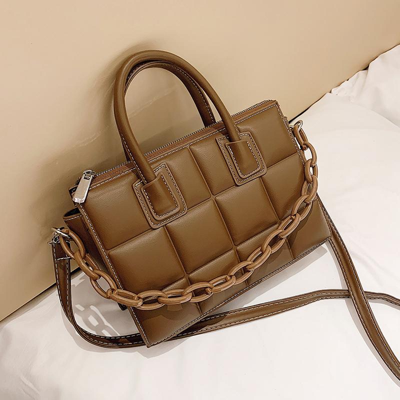 Lattice Square Tote bag 2021 Fashion New High-quality PU Leather Women's Designer Handbag High capacity Shoulder Messenger Bag, Black 
Lattice Square Tote bag 2021 Fashion New High-quality PU Leather Women's Designer Handbag High capacity Shoulder Messenger Bag, Black