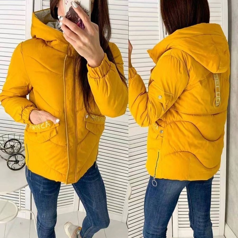 FORERUN Hooded Winter Jacket Women Fashion Letter Printed Solid Female Down Jacket Plus Size Parkas Mujer 200928