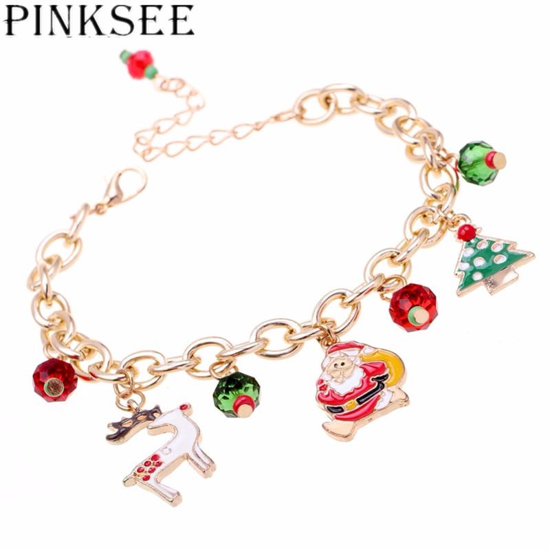 PINKSEE New Christmas Gift Charm Bracelet For Women Jewelry Accessories Santa Claus Christmas Tree Cute Shape Bracelets
PINKSEE New Christmas Gift Charm Bracelet For Women Jewelry Accessories Santa Claus Christmas Tree Cute Shape Bracelets