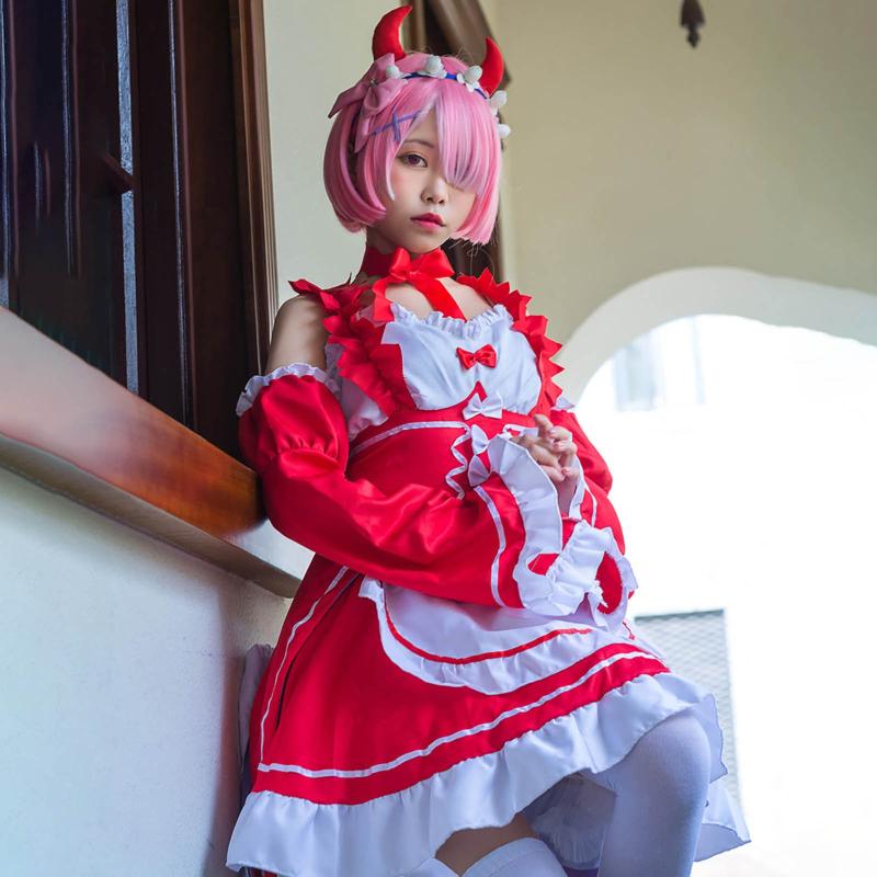 Casual Dresses Women Dress Maid Costume Cosplay Show Japanese Restaurant Lolita-Cute Work Anime Vestidos D14#