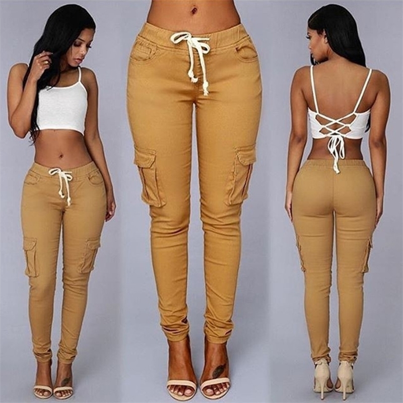 High waist Women's Trousers Casual Black Long Streetwear Pantalones De Mujer Pockets Sashes Office Ladies Sweatpants For Women 201031