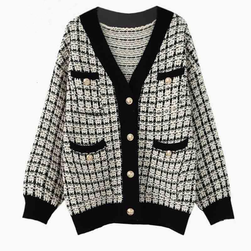 Loose Cozy Knitting Cardigan 2021 Autumn Winter Button Cardigan Coat Woman Vintage Lattice Sweater Warm Clothes, Black
Loose Cozy Knitting Cardigan 2021 Autumn Winter Button Cardigan Coat Woman Vintage Lattice Sweater Warm Clothes, Black