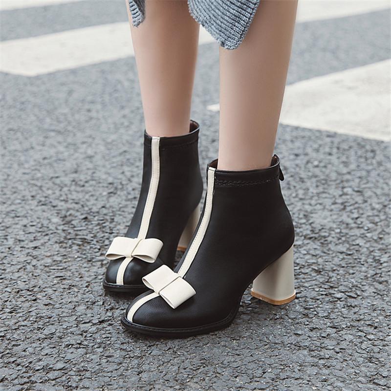 Sweet Bow Ankle Boots Women Faux Suede Square High Heel Stretch Boots Slip On Fashion Pointed Toe Autumn Winter Ladies Shoes, Black
Sweet Bow Ankle Boots Women Faux Suede Square High Heel Stretch Boots Slip On Fashion Pointed Toe Autumn Winter Ladies Shoes, Black