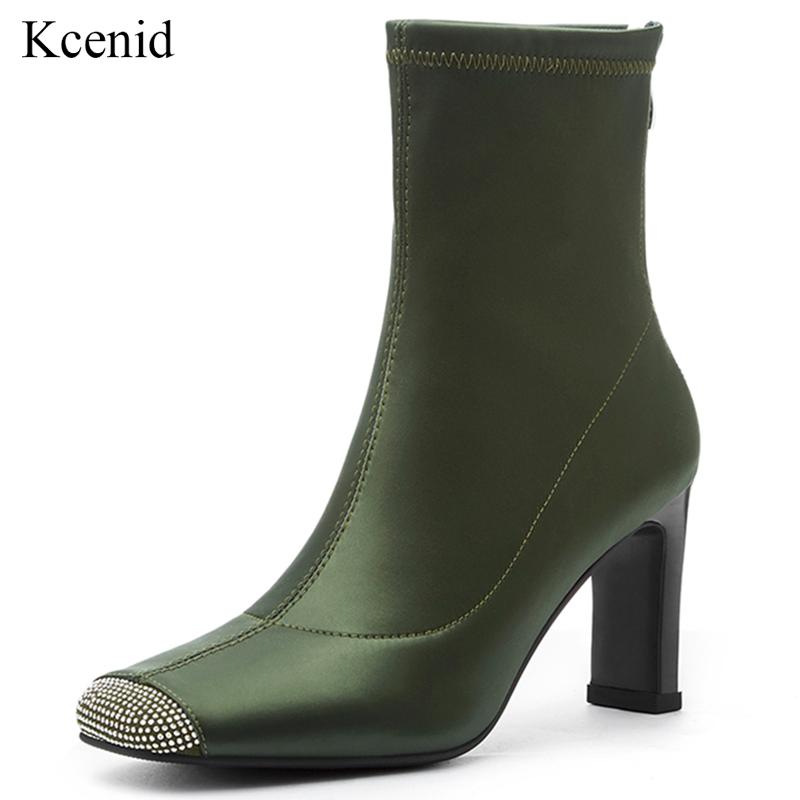 Kcenid 2020 Fashion shoes women rhinestone square toe high heel ankle sock boots for women street style zip stretch boots, Black
Kcenid 2020 Fashion shoes women rhinestone square toe high heel ankle sock boots for women street style zip stretch boots, Black