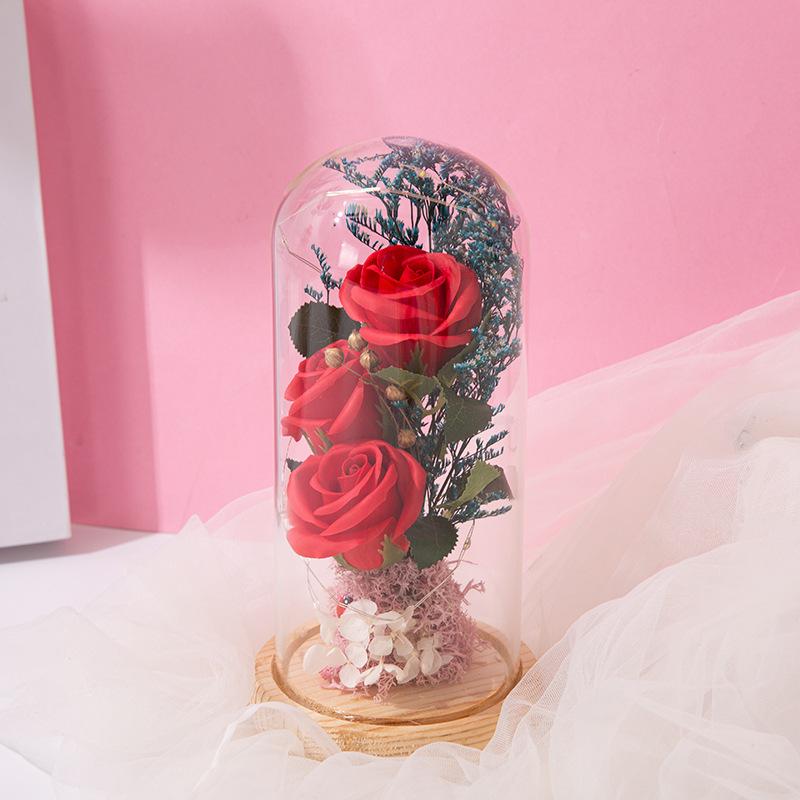 Eternal flower Soap flower LED Light Wood In Glass Cover Christmas Home Decor For Mother Valentines Day new Year Gift, Style3
Eternal flower Soap flower LED Light Wood In Glass Cover Christmas Home Decor For Mother Valentines Day new Year Gift, Style3