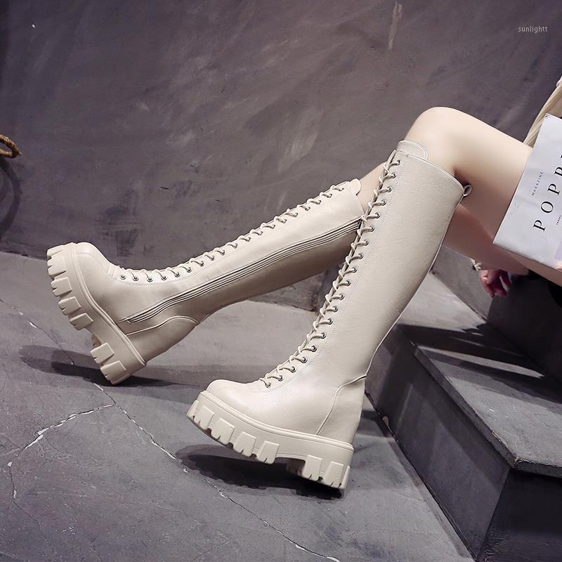 Fashion Women Cross Strap PU Leather Boots Autumn Winter Knee High Boots Ladies Thick Sole Platform Botas Mujer A1-291, Beige
Fashion Women Cross Strap PU Leather Boots Autumn Winter Knee High Boots Ladies Thick Sole Platform Botas Mujer A1-291, Beige