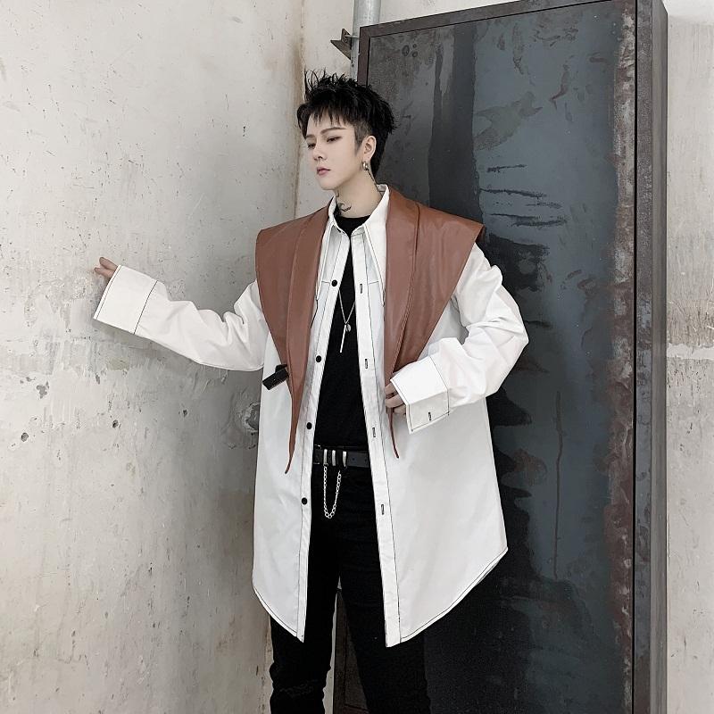 2020 Spring And Autumn New Dark Niche Contrast Bright Line Personality Design Loose Long Sleeve Shirt Fashion Casual Top Jacket, Black
2020 Spring And Autumn New Dark Niche Contrast Bright Line Personality Design Loose Long Sleeve Shirt Fashion Casual Top Jacket, Black