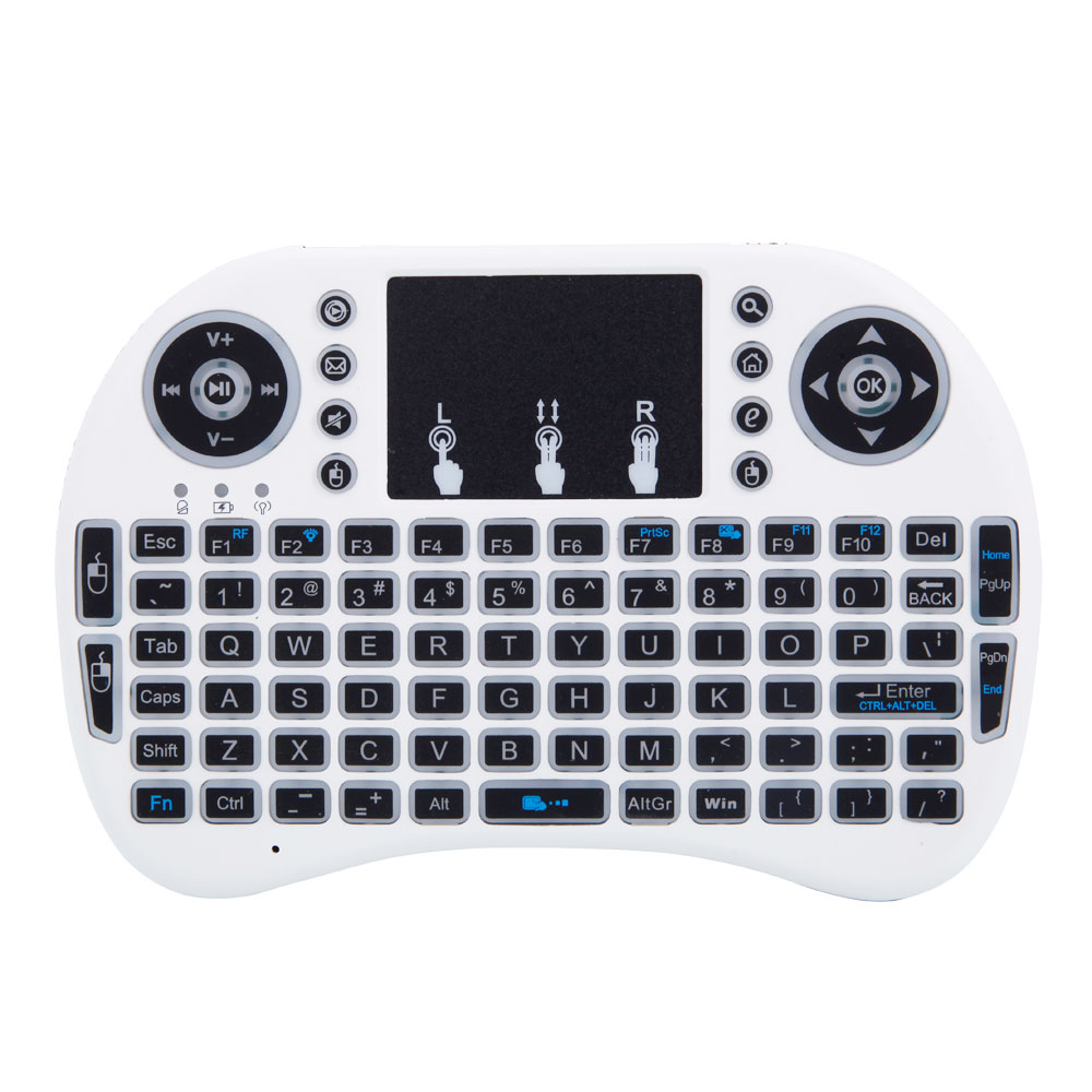 MINI i8 2.4GHz 3-color Backlight Wireless Keyboard with Touchpad White Three Colors LED Backlight US Stock Fast Shipping
MINI i8 2.4GHz 3-color Backlight Wireless Keyboard with Touchpad White Three Colors LED Backlight US Stock Fast Shipping