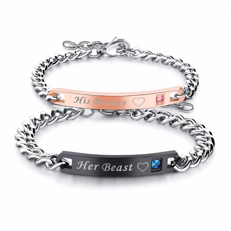 One pair of women men Couple Bangle Titanium Crystals Stainless Steel Her Beast ID Bracelet Smooth Jewelry lover1
One pair of women men Couple Bangle Titanium Crystals Stainless Steel Her Beast ID Bracelet Smooth Jewelry lover1