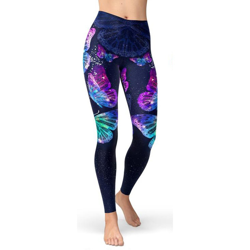 New Fashion 5XL 3D Butterfly Plus Size Leggings High Waisted Sweatpants Woman Pants Holographic Workout Legging Trouesrs 201203