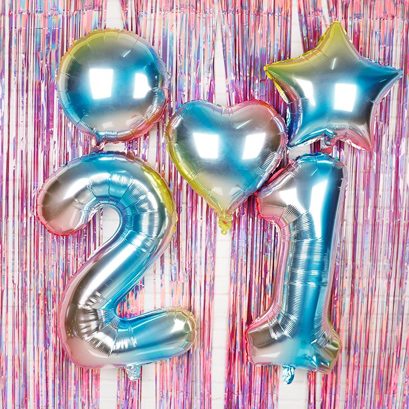 Party Decoration 32inch Gradient Rainbow Color Number Foil Balloons Digit Birthday Decorations Kids Figure Wedding Balloon Baby Shower Girl
Party Decoration 32inch Gradient Rainbow Color Number Foil Balloons Digit Birthday Decorations Kids Figure Wedding Balloon Baby Shower Girl