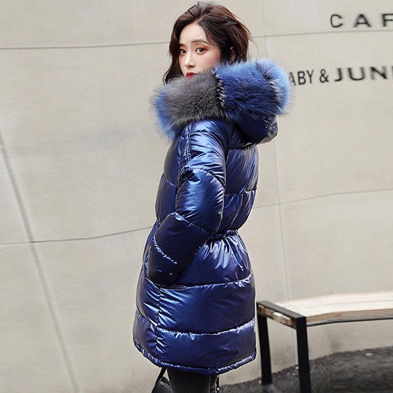 Winter Glossy Women Cotton Coat Mid Length Big Fur Collar Hooded Thick Padded Jacket Loose Warm Overcoat Plus Size Parka bc20, Pink
Winter Glossy Women Cotton Coat Mid Length Big Fur Collar Hooded Thick Padded Jacket Loose Warm Overcoat Plus Size Parka bc20, Pink