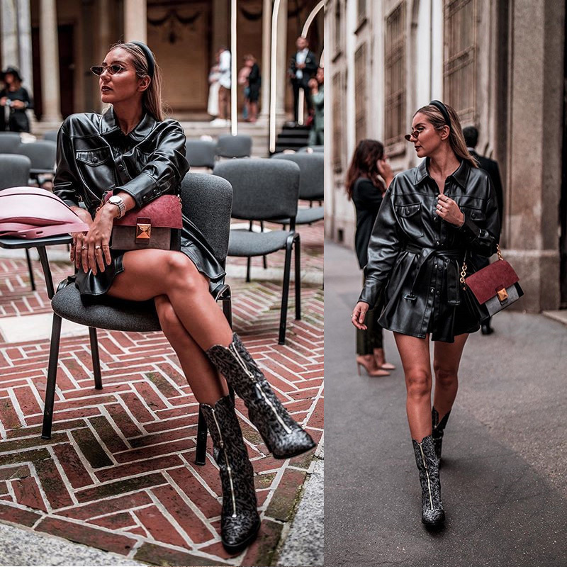 Aachoae Faux Leather Jackets Women Long Sleeve Tie Belt Waist Streetwear Coats Ladies 2020 Fashion PU Leather Shirt Jacket Tops T200810