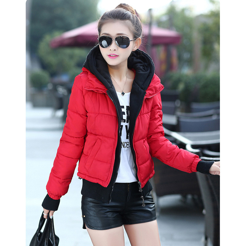 Voobuyla New Patchwork Short Parkas Women Winter Coat Thick Cotton Winter Jacket Womens Outwear Parkas Female Down Jacket 201019