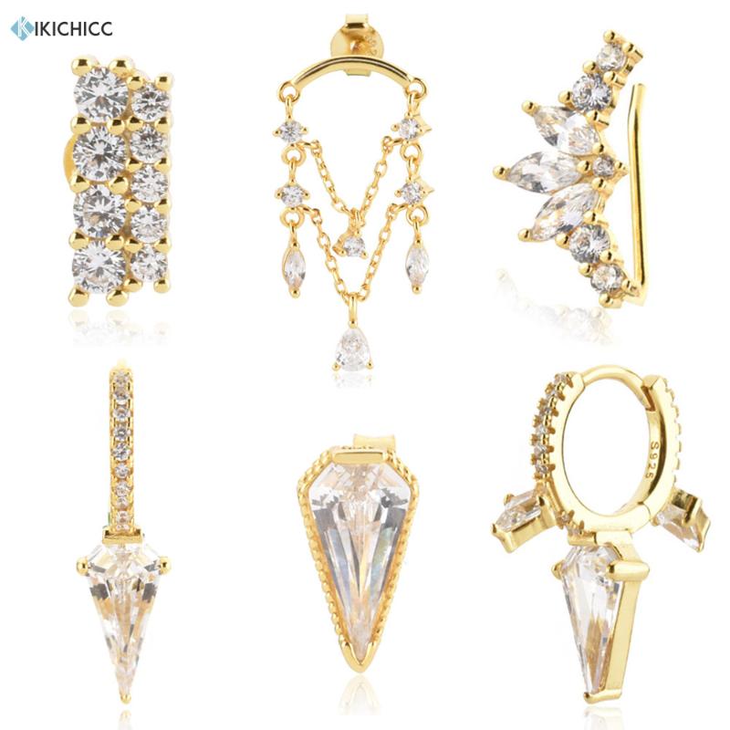 Stud KIKICHICC 925 Sterling Silver Gold Chain Zircon Drop Earring Line Crystal CZ Luxury Clips Fine Jewelry Wedding Gift, Golden;silver
Stud KIKICHICC 925 Sterling Silver Gold Chain Zircon Drop Earring Line Crystal CZ Luxury Clips Fine Jewelry Wedding Gift, Golden;silver