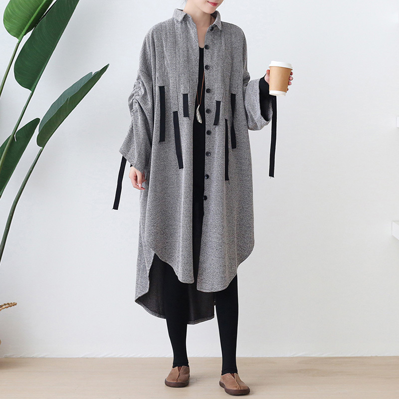Johnature Women Harajuku Vintage Trench Button Warm Coats Cotton Blend 2020 Autumn New Loose Casual Female Clothes Long Trench T200828