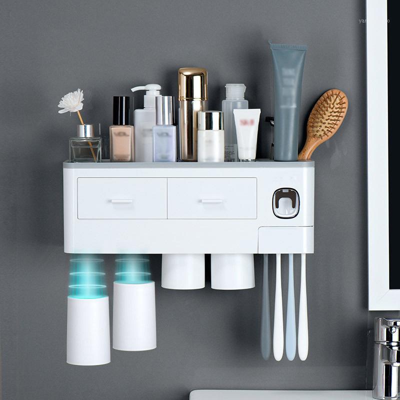 Magnetic Adsorption Toothbrush Holder Automatic Toothpaste Dispenser With Cups Wall Mount Storage Rack Bathroom Accessories Set1
Magnetic Adsorption Toothbrush Holder Automatic Toothpaste Dispenser With Cups Wall Mount Storage Rack Bathroom Accessories Set1