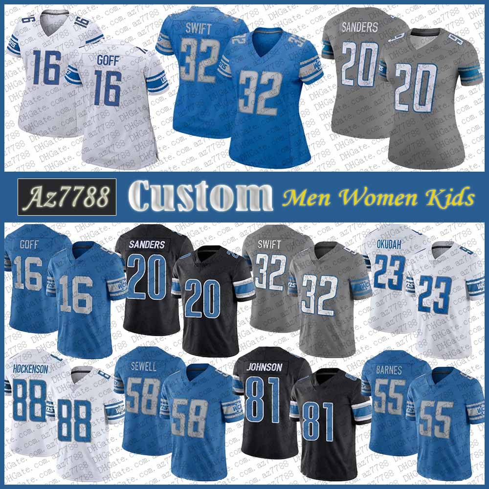 DET 16 Jared Goff 32 DAndre Swift Custom Men Women Kids Football Jersey 88 T.J. Hockenson 20 Barry Sanders Frank Ragnow Jeff Okudah Penei Se, Black;red
DET 16 Jared Goff 32 DAndre Swift Custom Men Women Kids Football Jersey 88 T.J. Hockenson 20 Barry Sanders Frank Ragnow Jeff Okudah Penei Se, Black;red