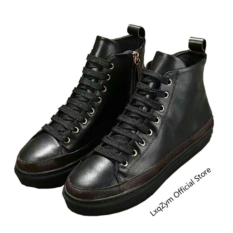 Ankle Boots Latest Fashion Genuine Women Winter Cow Leather Round Toe Zipper Lace-Up Ladies Shoes Flat Heel Handmade, As show
Ankle Boots Latest Fashion Genuine Women Winter Cow Leather Round Toe Zipper Lace-Up Ladies Shoes Flat Heel Handmade, As show
