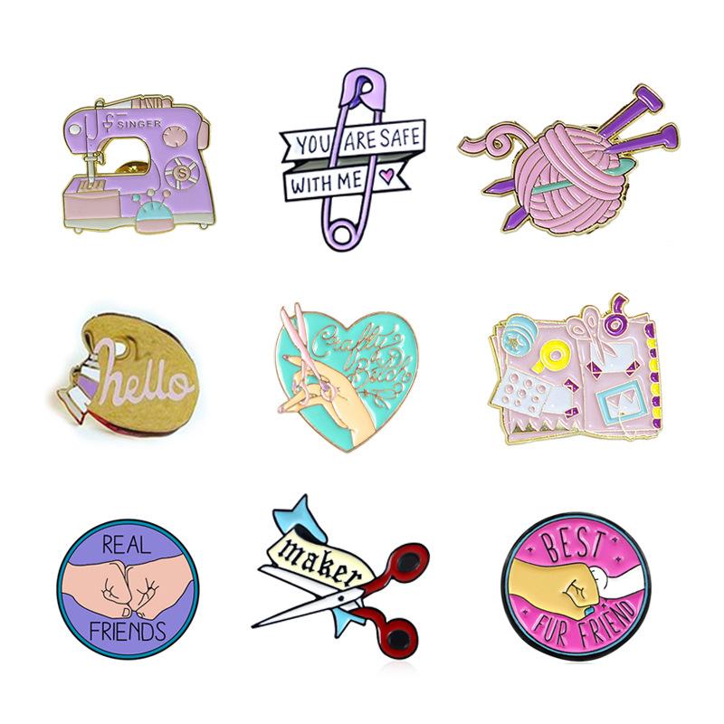 Cartoon Cute Pink Sewing Machine Knitting Yarn Books Scissors Enamel Brooch Alloy Badges Clothes Bags Pins Accessories Jewelry zdll0830., Red;brown
Cartoon Cute Pink Sewing Machine Knitting Yarn Books Scissors Enamel Brooch Alloy Badges Clothes Bags Pins Accessories Jewelry zdll0830., Red;brown