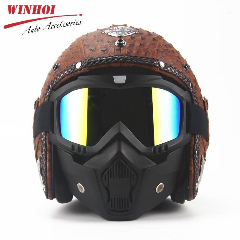 3/4 Vintage for Helmet Universal Motorcycle Helmet Retro PU Leather + ABS Motorbike for Men Women Autumn Winter1, Classic brown
3/4 Vintage for Helmet Universal Motorcycle Helmet Retro PU Leather + ABS Motorbike for Men Women Autumn Winter1, Classic brown