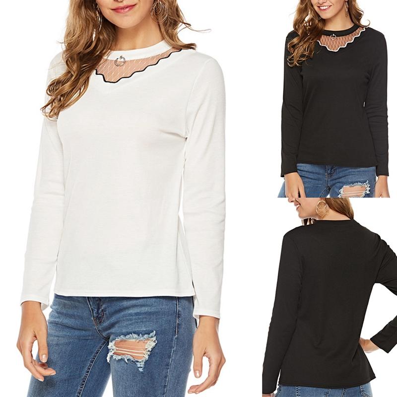 New Women'S Net Yarn Bottoming Shirt Thin Stretch Knit Sweater Long Sleeve Stitching Lace Top Autumn, White
New Women'S Net Yarn Bottoming Shirt Thin Stretch Knit Sweater Long Sleeve Stitching Lace Top Autumn, White
