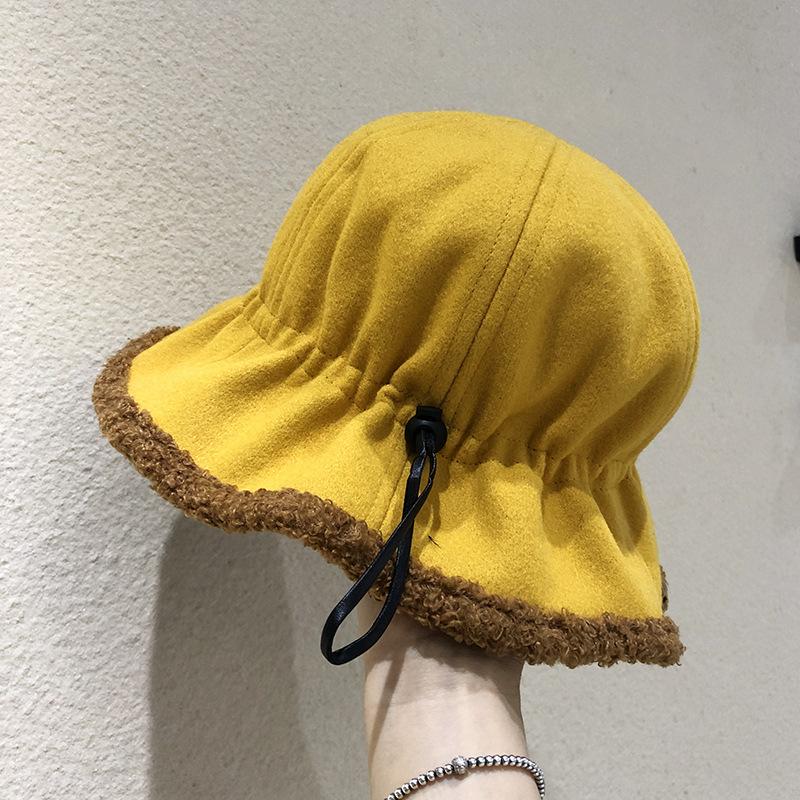 Beanie/Skull Caps Korean Woolen Thickened Warm Fisherman's Hat Female Black Lamb Plush Leisure Literature And Art Basin Tide Winter Autumn, Yellow
Beanie/Skull Caps Korean Woolen Thickened Warm Fisherman's Hat Female Black Lamb Plush Leisure Literature And Art Basin Tide Winter Autumn, Yellow