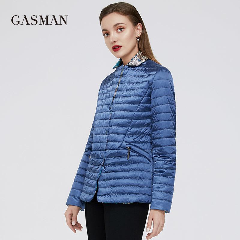 GASMAN Solid cotton Slim short jackets for Women winter jacket zipper parka Hooded down jacket Female autumn casual puffer coats 201217