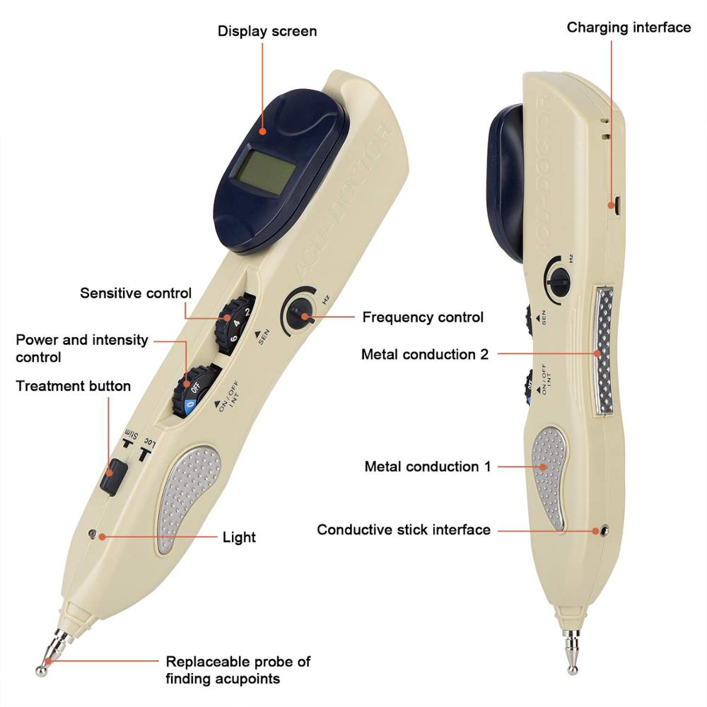 Multi-function acu pen Hand Held T.E.N.S. and Point Detector with Digital Display, Electro Acupuncture Point Stimulator device