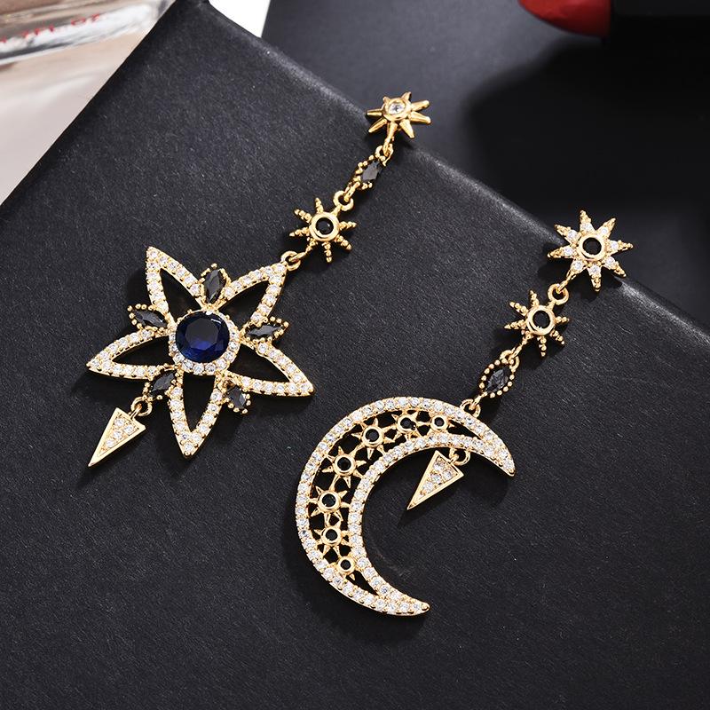 Statement Asymmetry Star Moon Earrings For Girls Japan Fashion Jewelry Cubic Zirconia Long Dangle Luxury Stud Earring
Statement Asymmetry Star Moon Earrings For Girls Japan Fashion Jewelry Cubic Zirconia Long Dangle Luxury Stud Earring