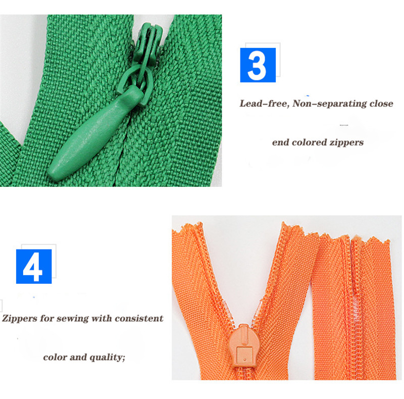 Nylon Zippers for Sewing 100pcs Mixed Nylon Coil Zippers Colorful Sewing Zippers for Tailor Sewing Crafts 30 Assorted Colors