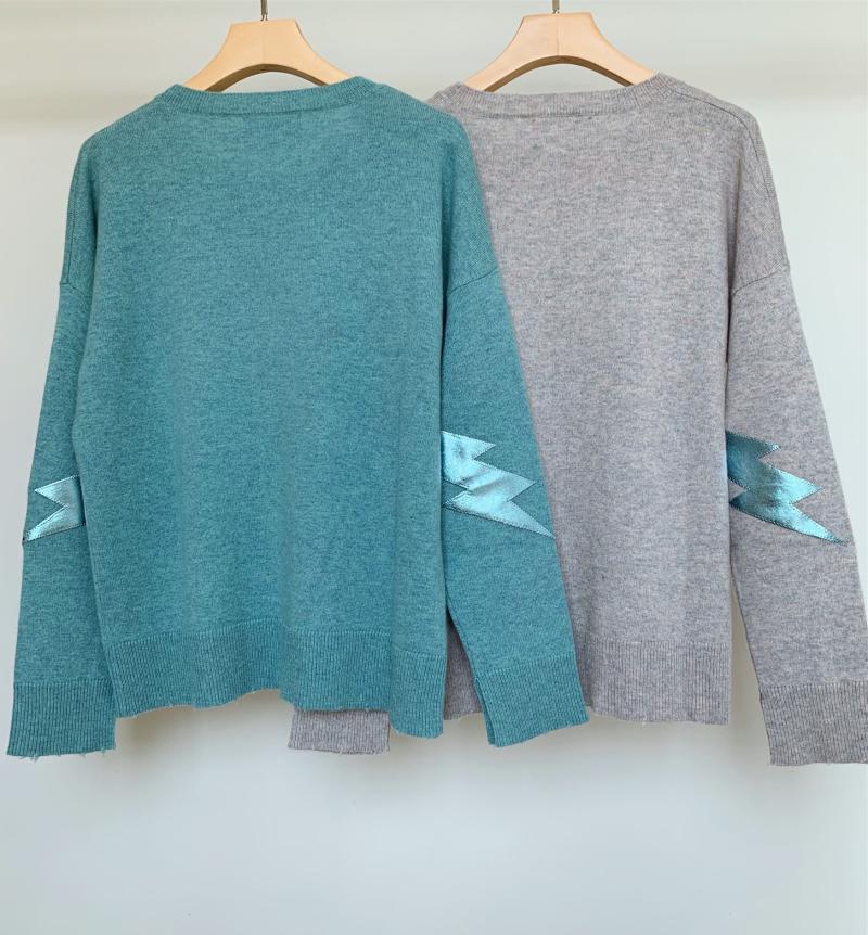 Women Sweaters 2020 Early Autumn New Sheepskin Patch Loose Cashmere Sweater Top, Gray 
Women Sweaters 2020 Early Autumn New Sheepskin Patch Loose Cashmere Sweater Top, Gray